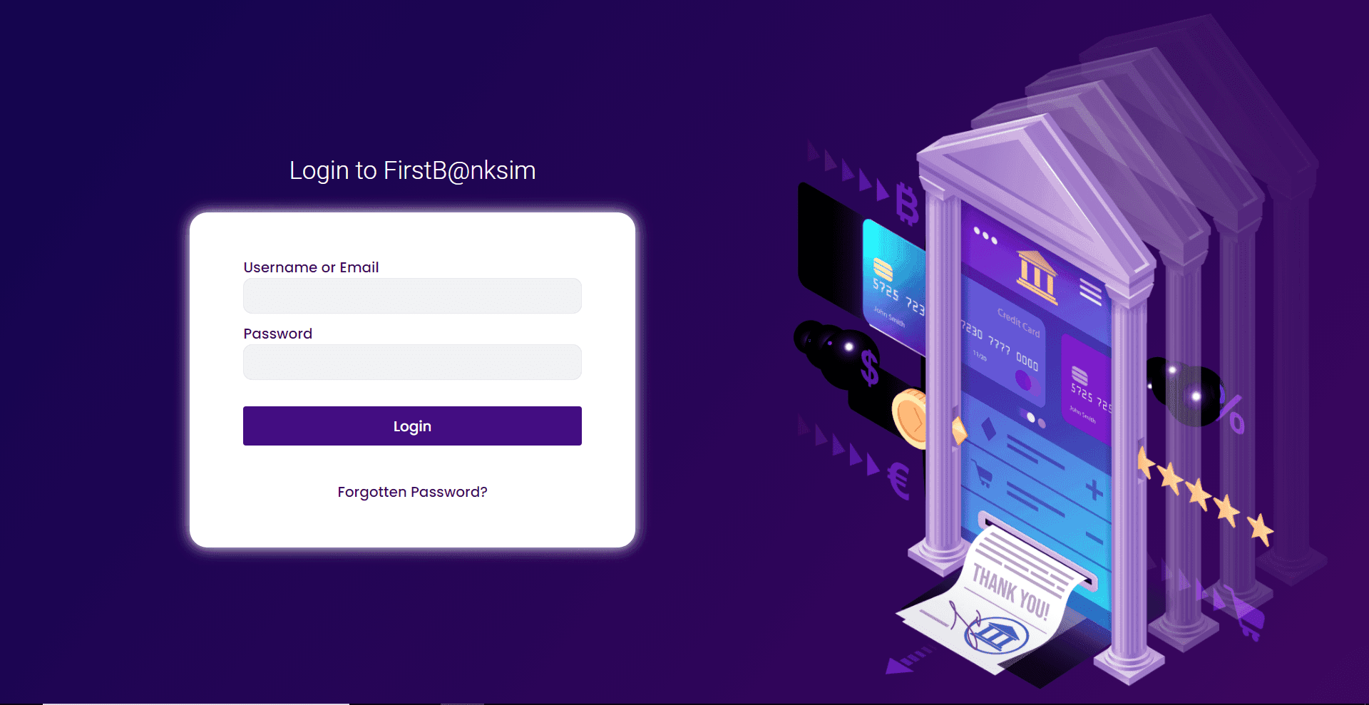Financial services application interface, illustrative